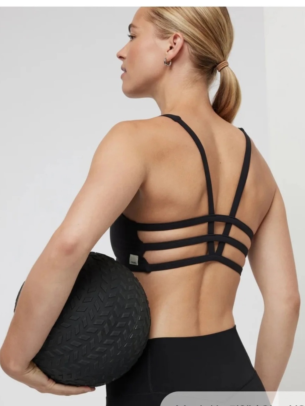 Vuori Yosemite Longline Bra Size S Black Active Strappy Athletic Workout